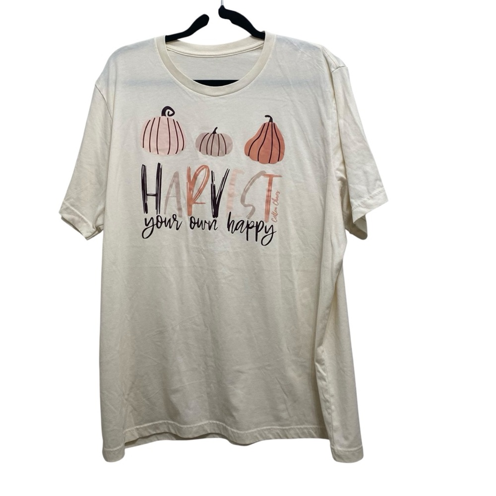 Harvest Graphic Tee - Cream with Pumpkin Print